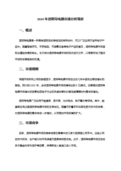 2024年透明导电膜市场分析现状