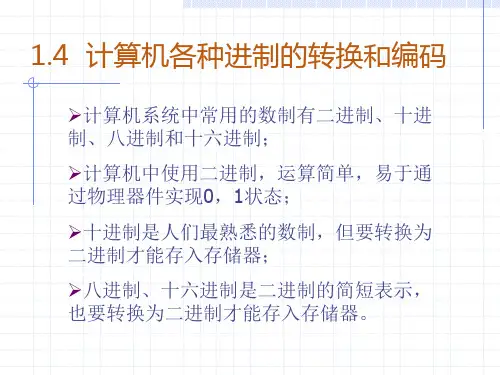 第一章  计算机基础知识-2(数制及编码)解析