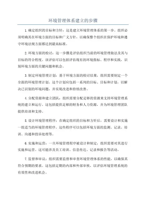 环境管理体系建立的步骤