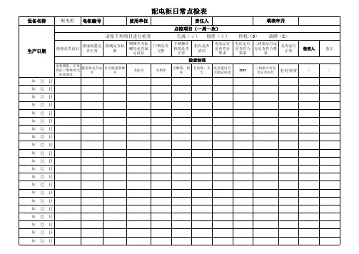 配电柜日常检查表