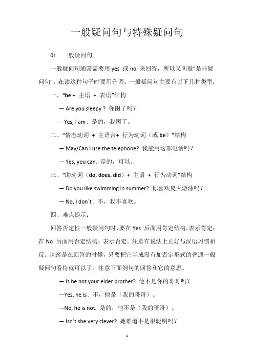 一般疑问句与特殊疑问句