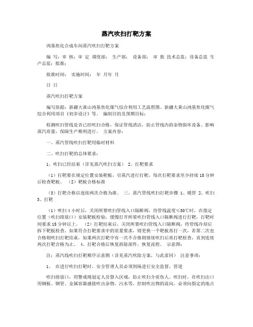 蒸汽吹扫打靶方案