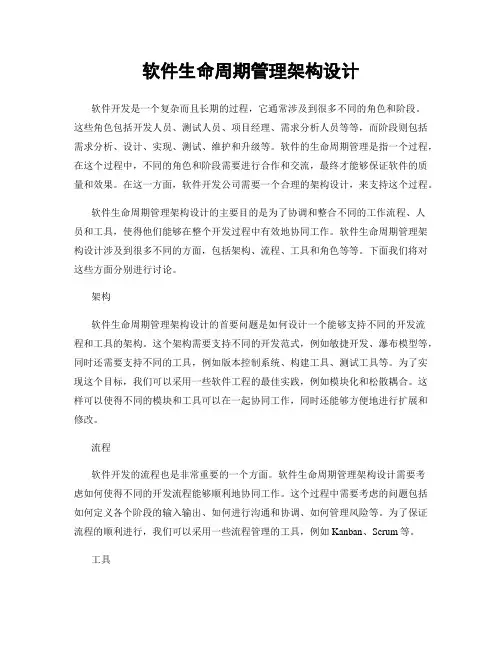 软件生命周期管理架构设计