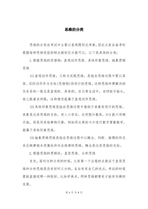 思维的分类