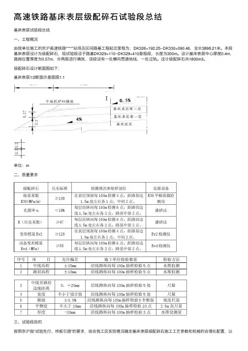 高速铁路基床表层级配碎石试验段总结