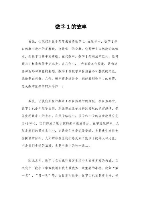 数字1的故事
