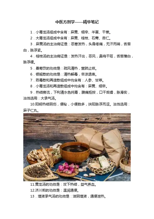 中医方剂学——精华笔记