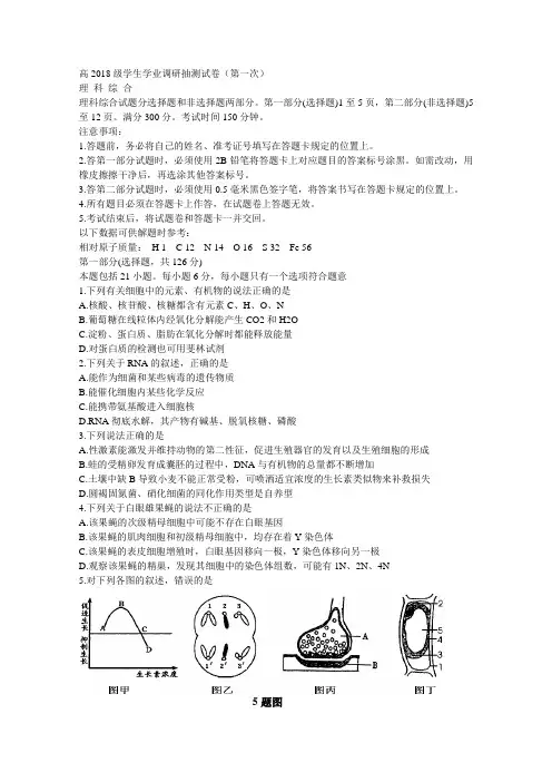 最新-重庆市七区2018届高三理综第一次联考 精品