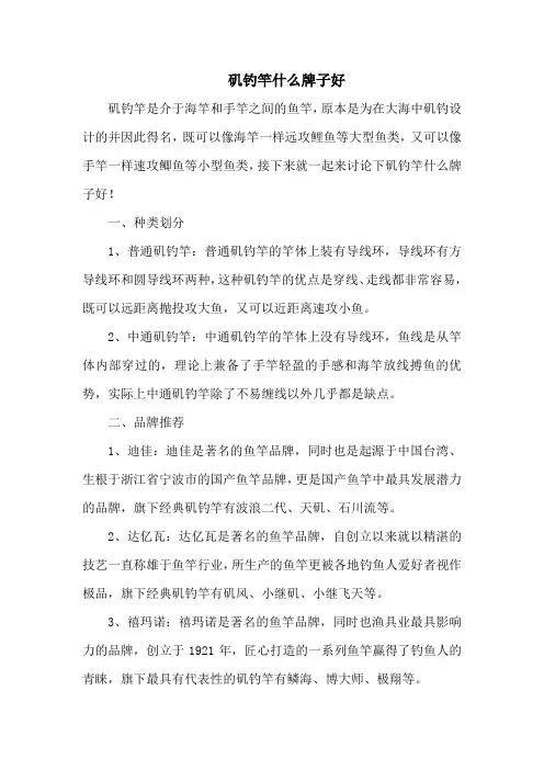 钓鱼技巧之钓具：矶钓竿什么牌子好