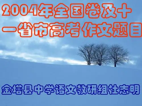 点评2004年高考全国卷及各地十一省作文卷 PPT课件