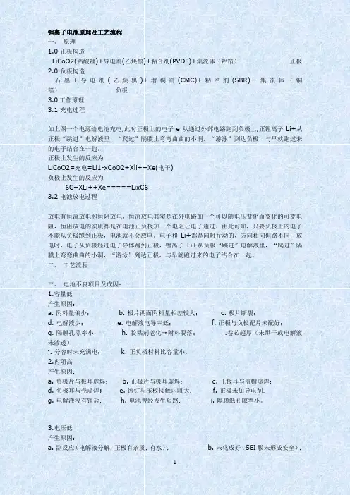 锂离子电池原理及工艺流程---培训内容