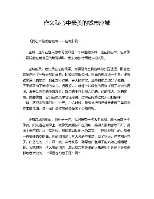 作文我心中最美的城市应城