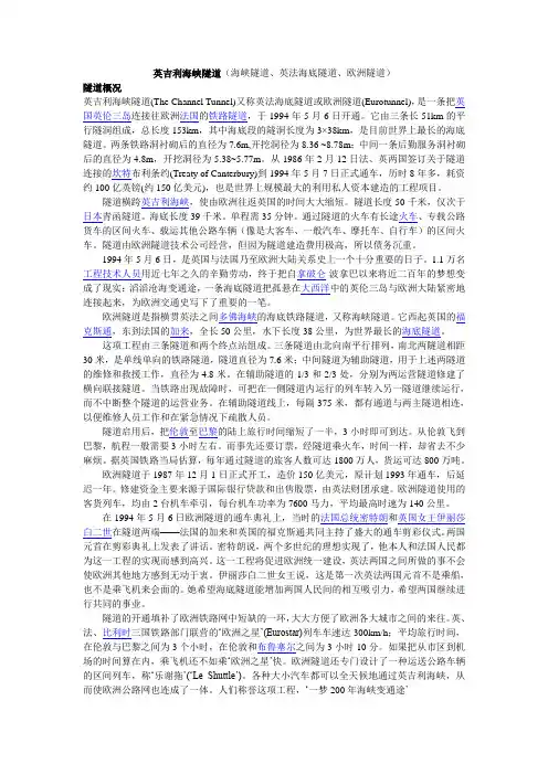 英吉利海峡隧道相关介绍