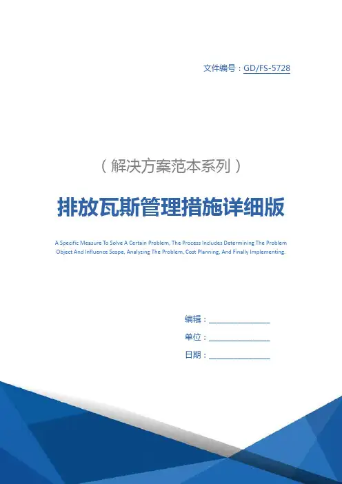 排放瓦斯管理措施详细版
