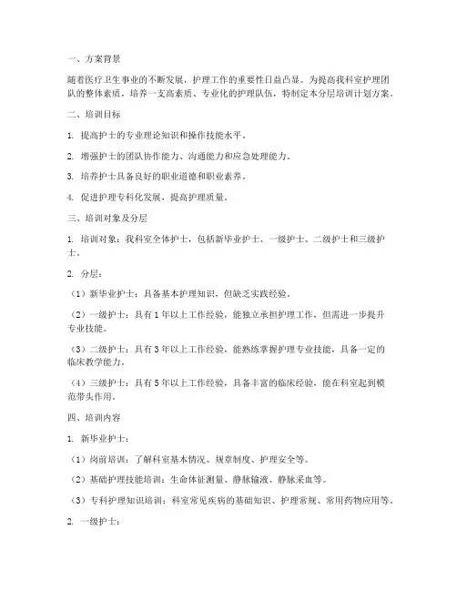 科室护士分层培训计划方案