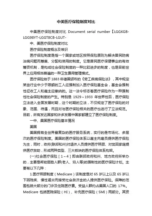 中美医疗保险制度对比