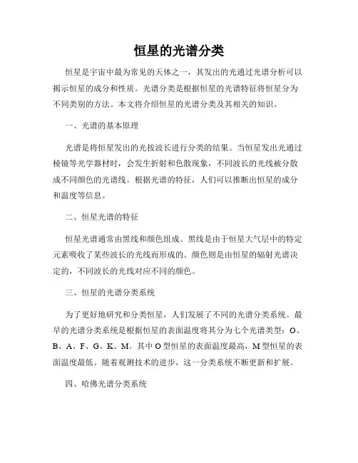 恒星的光谱分类