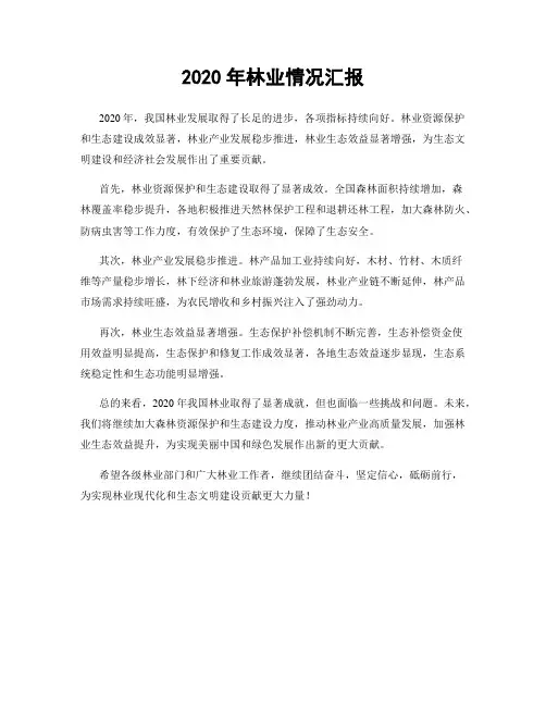 2020年林业情况汇报