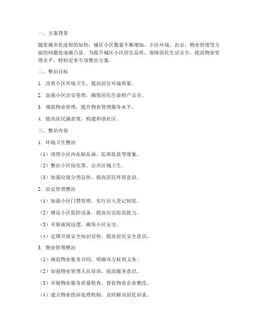 城区小区专项整治方案