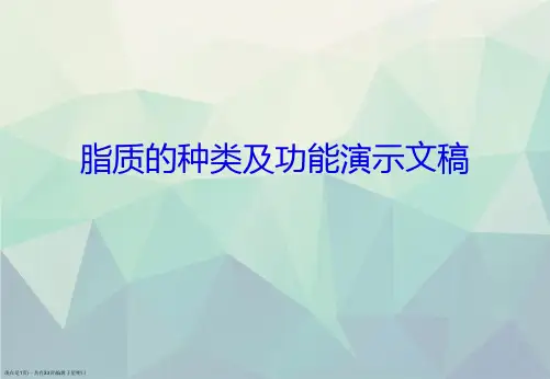 脂质的种类及功能