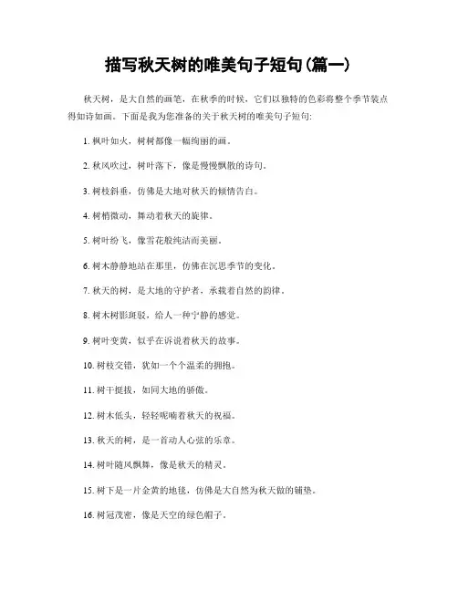 描写秋天树的唯美句子短句(精选2篇)