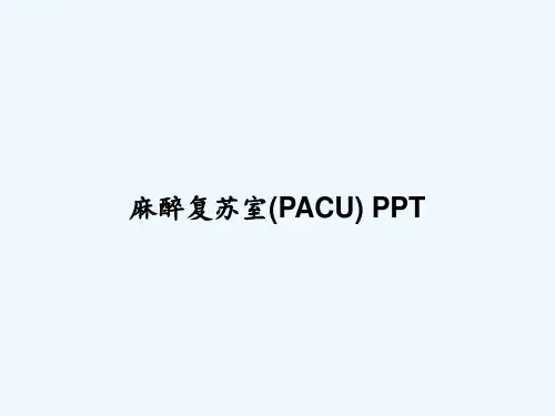 麻醉复苏室(PACU) PPT