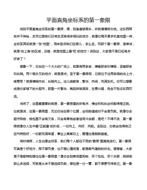 平面直角坐标系的第一象限