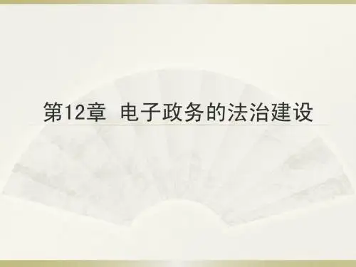 第12章 电子政务的法治建设