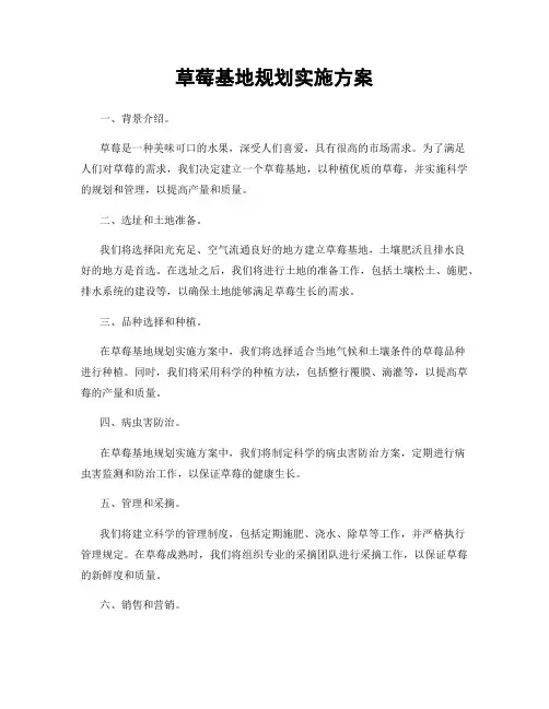 草莓基地规划实施方案