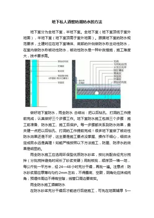 地下私人酒窖防潮防水的方法