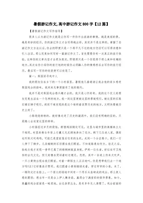 暑假游记作文,高中游记作文800字【12篇】