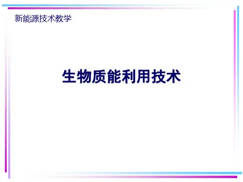 生物质能利用技术