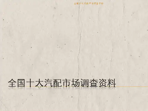 全国十大汽配市场调查资料