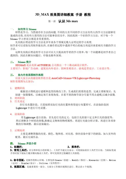 3D-MAX效果图详细教案-手册-教程(免费)