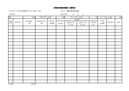 相对密度检测表