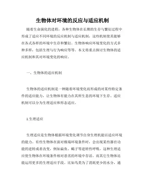 生物体对环境的反应与适应机制