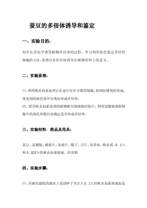[整理版]蚕豆的多倍体诱导和判定