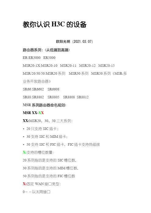 2021年教你认识H3C的设备(H3C型号说明)