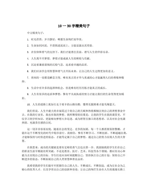 10一30字精美句子