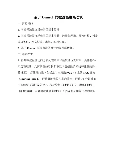 基于Comsol 的微波温度场仿真