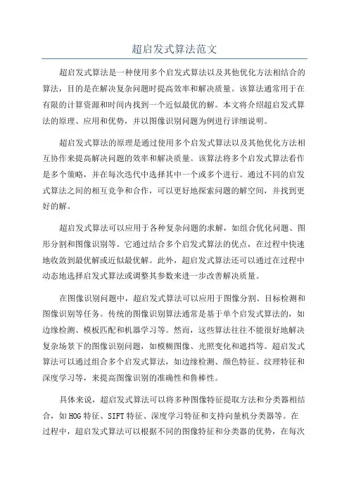 超启发式算法范文