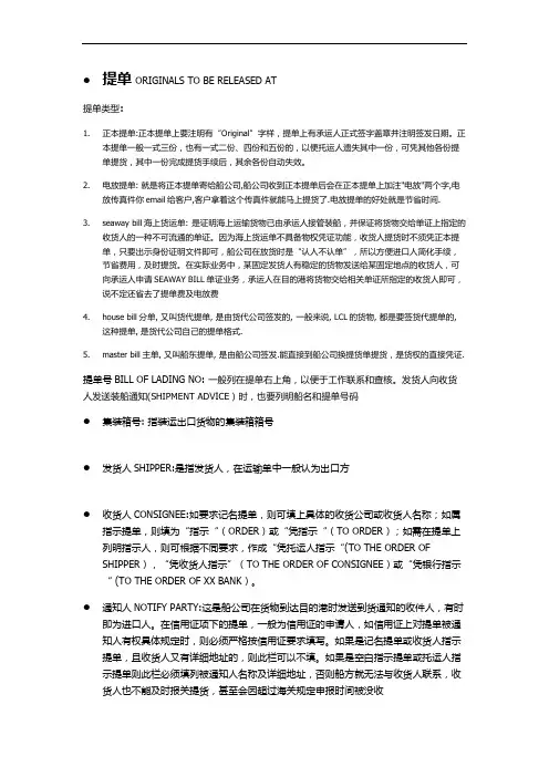 讲解海运提单