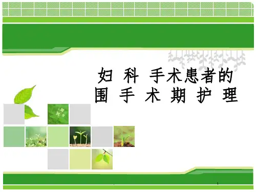 妇科腹部手术的围手术期护理ppt课件