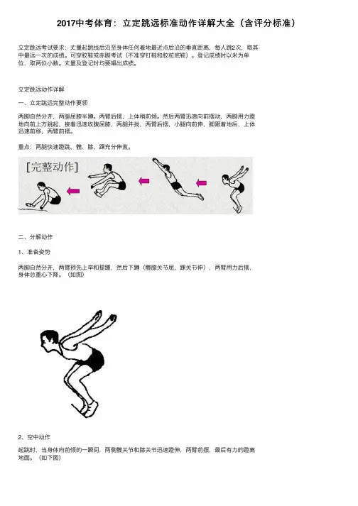 2017中考体育：立定跳远标准动作详解大全（含评分标准）