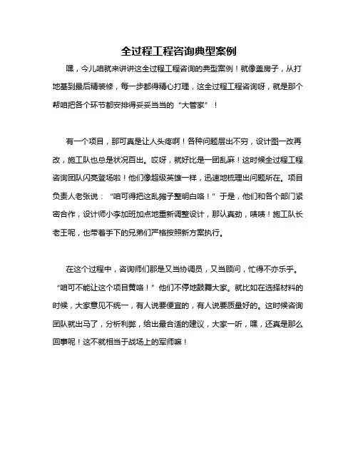 全过程工程咨询典型案例