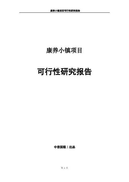 康养小镇项目可行性研究报告
