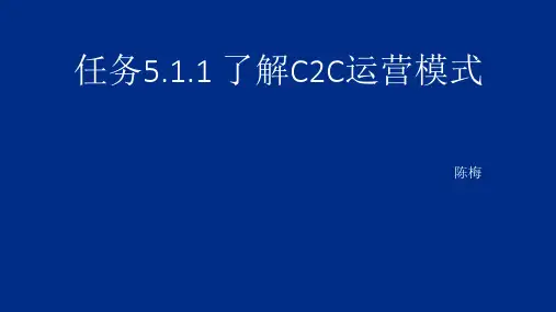 任务51了解C2C的运营模式PPT精品文档44页