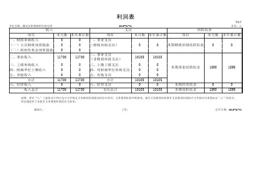事业单位利润表