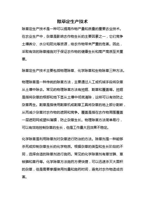 除草定生产技术