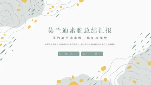 简约莫兰迪素雅工作汇报模板PPT